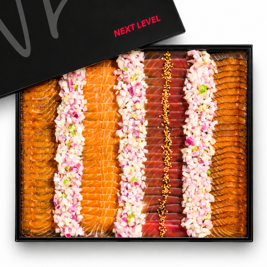 Fancy Cured Salmon gifting Display with cover