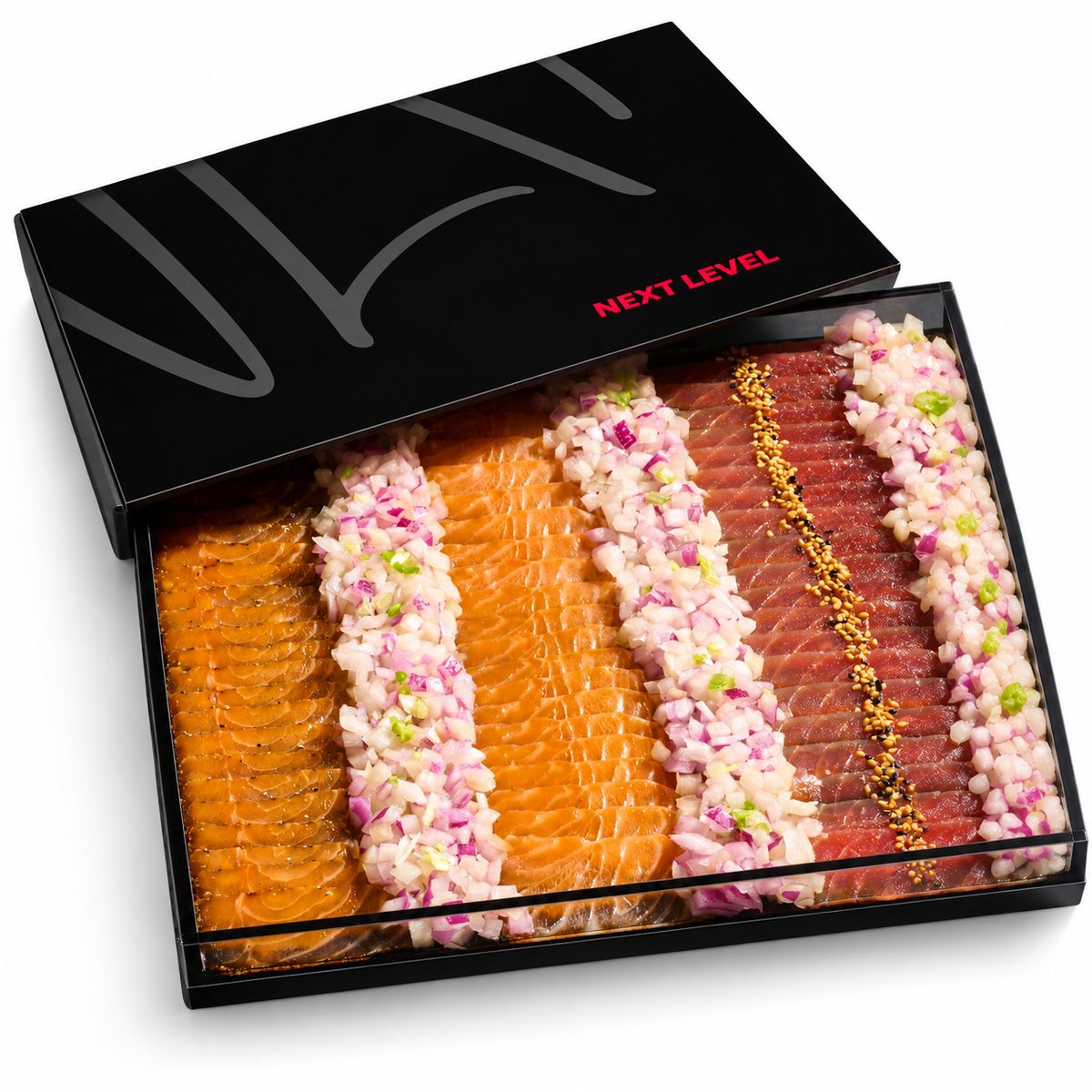 Fancy Cured Salmon gifting Display with cover