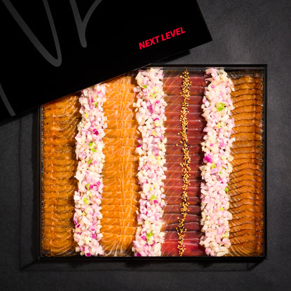 Fancy Cured Salmon gifting Display with cover