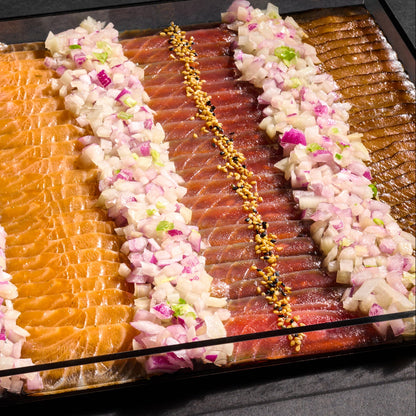 Fancy Cured Salmon gifting Display with cover