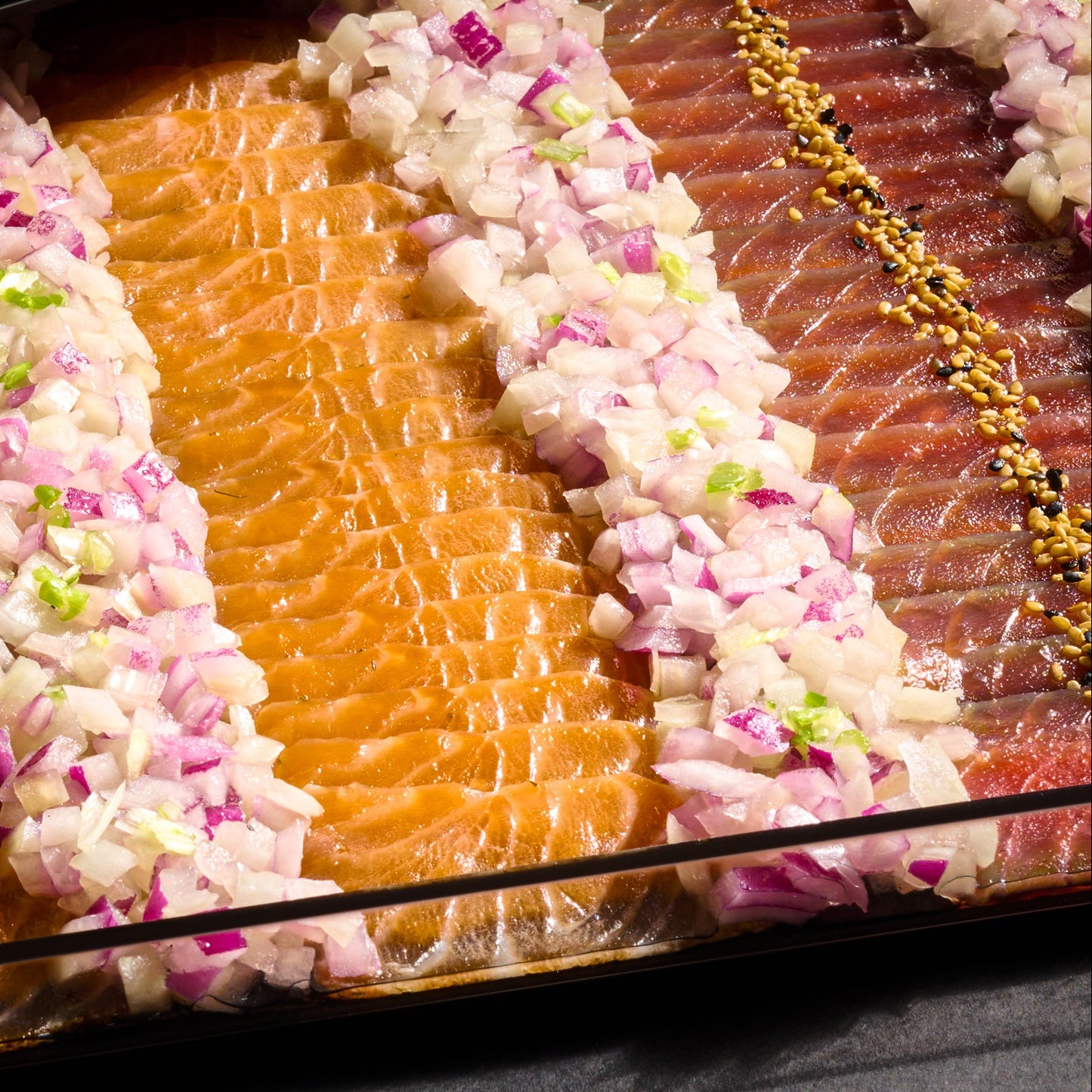 Fancy Cured Salmon gifting Display with cover